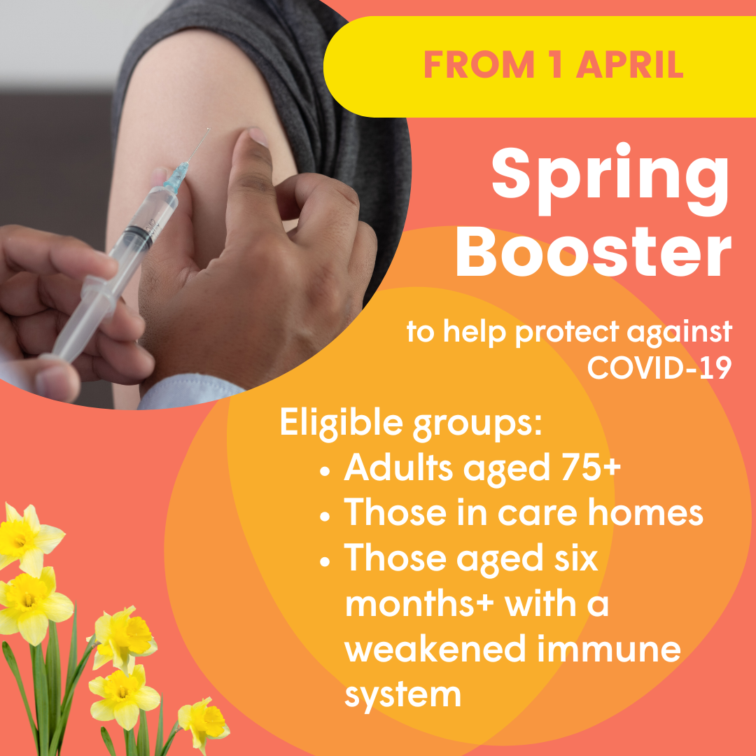 Spring COVID-19 booster programme launches Tuesday 1 April