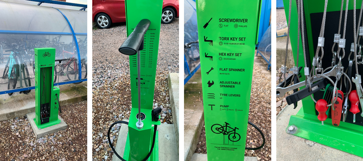 Handy bike maintenance stands installed